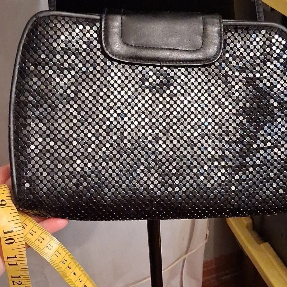 Whiting And Davis International Black Metal Purse